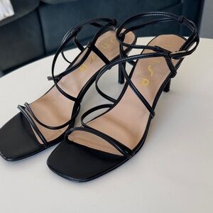 Unisa Black Strappy Heels